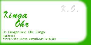 kinga ohr business card